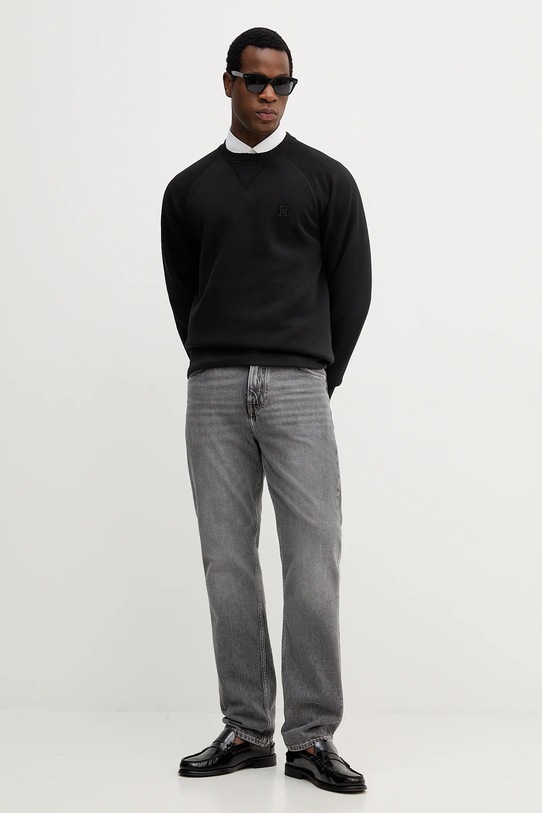 Μπλούζα Tommy Hilfiger με ελαστάν μαύρο MW0MW39397