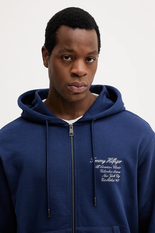 Βαμβακερή μπλούζα Tommy Hilfiger σκούρο μπλε MW0MW39683