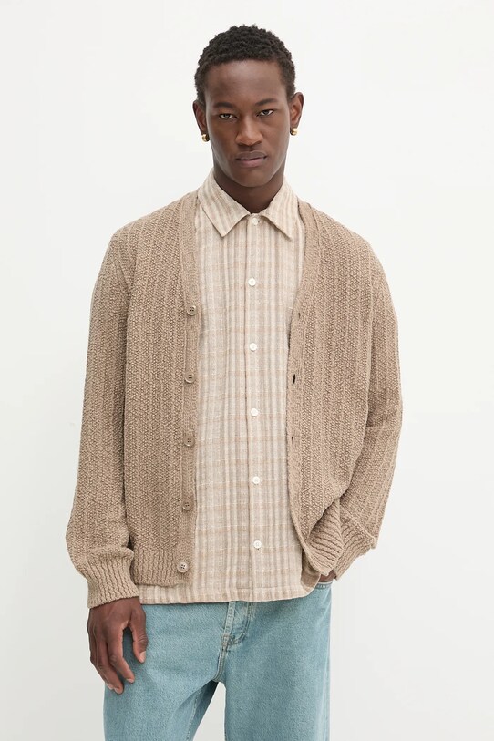 Samsoe Samsoe cardigan din bumbac SAMICAH groase bej M25200023