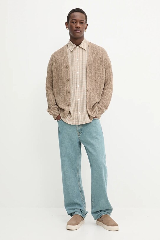 Samsoe Samsoe cardigan din bumbac SAMICAH M25200023 bej AW25