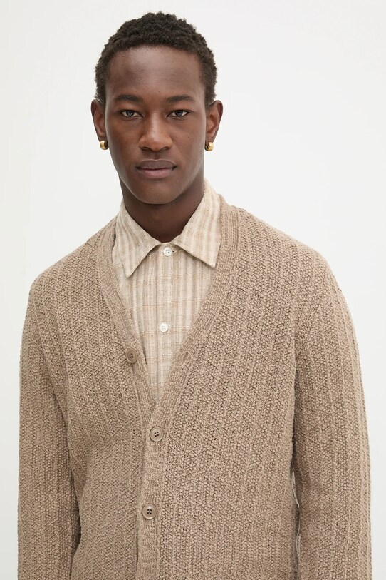 Samsoe Samsoe cardigan din bumbac SAMICAH bej M25200023