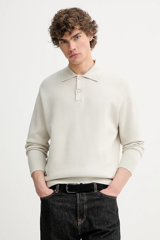 Samsoe Samsoe sweter SANINO gładkie beżowy M25200022