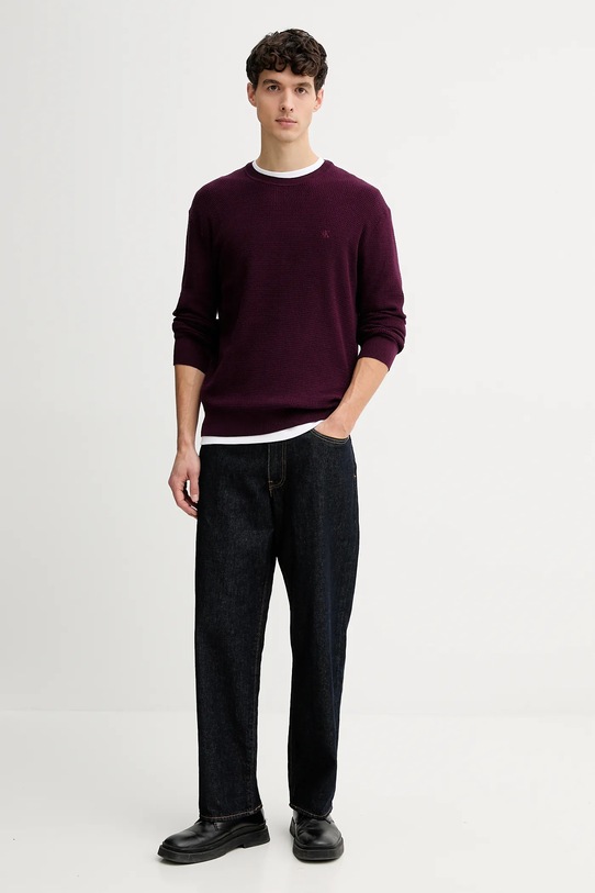 Calvin Klein sweter LV04LB327G bordowy NC25