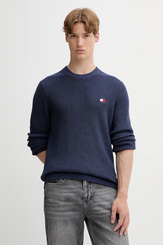Tommy Jeans pulover de bumbac grosime medie bleumarin DM0DM21652