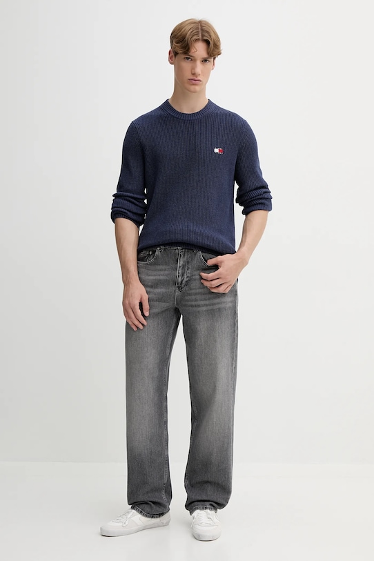 Tommy Jeans pulover de bumbac DM0DM21652 bleumarin AW25