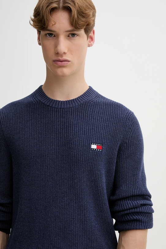 Bavlněný svetr Tommy Jeans námořnická modř DM0DM21652