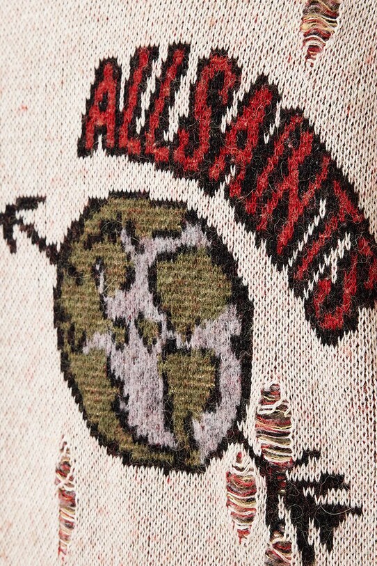 AllSaints kardigan z domieszką wełny JAY beżowy M035KC