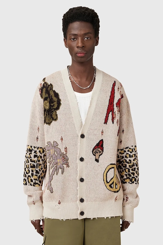 Ζακέτα από μίγμα μαλλιού AllSaints JAY M035KC
