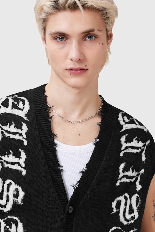 Bavlněná vesta AllSaints SCRIPTURE M036KC černá AW25