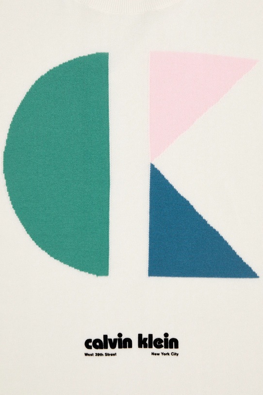 Calvin Klein Jeans sweter bawełniany LV04RC303G biały