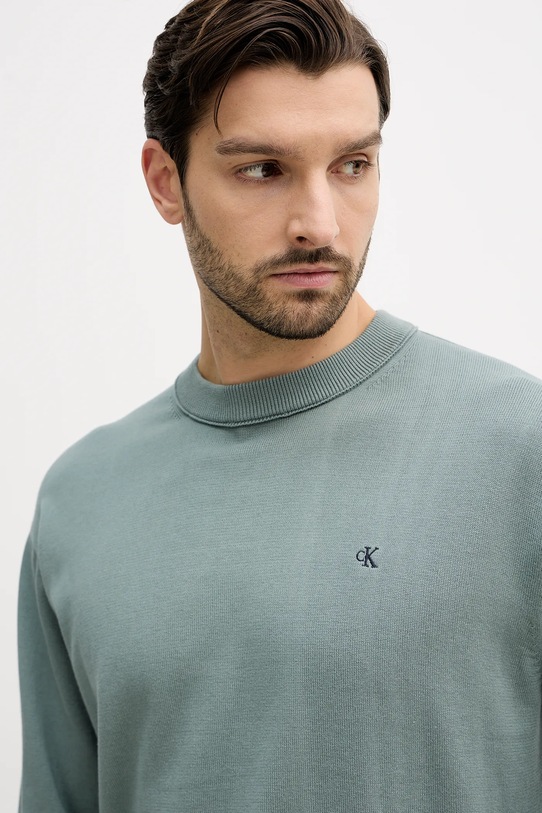 Calvin Klein Jeans sweter bawełniany zielony LV04RC309G