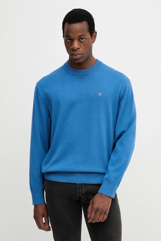 Бавовняний светр Calvin Klein Jeans бавовна блакитний LV04RC309G