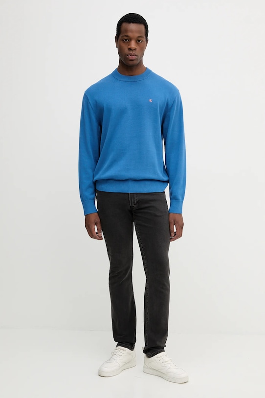 Бавовняний светр Calvin Klein Jeans LV04RC309G блакитний AW25