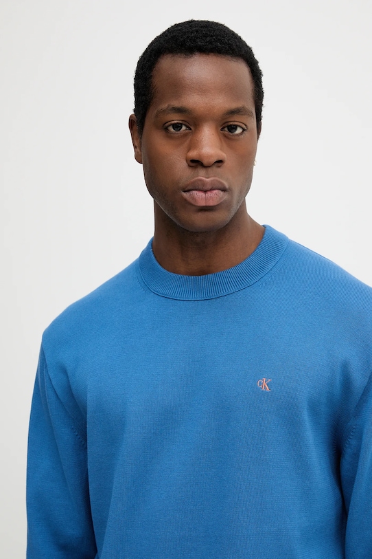 Бавовняний светр Calvin Klein Jeans блакитний LV04RC309G