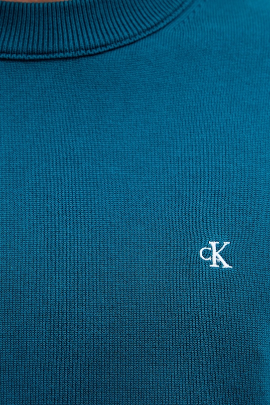 Calvin Klein Jeans pulover de bumbac turcoaz LV04RC309G