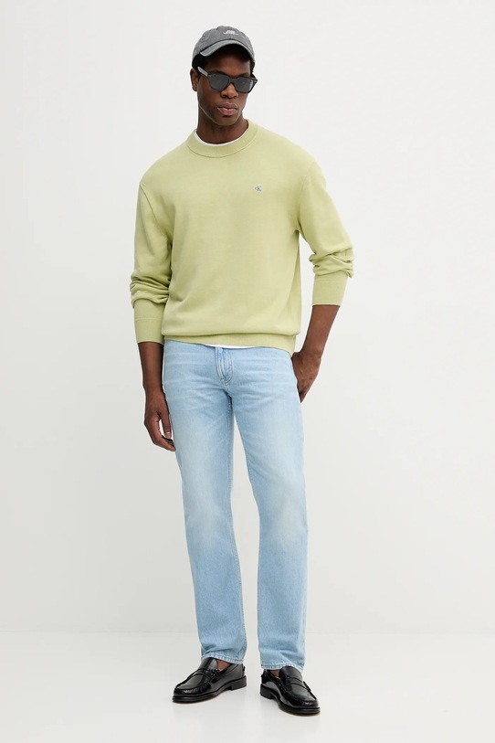 Calvin Klein Jeans sweter bawełniany LV04RC309G zielony AW25