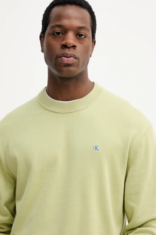 Bavlnený sveter Calvin Klein Jeans zelená LV04RC309G