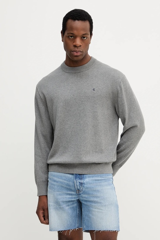 Βαμβακερό πουλόβερ Calvin Klein Jeans βαμβάκι γκρί LV04RC309G