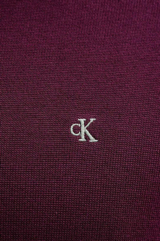 Calvin Klein Jeans sweter bawełniany LV04RC309G bordowy