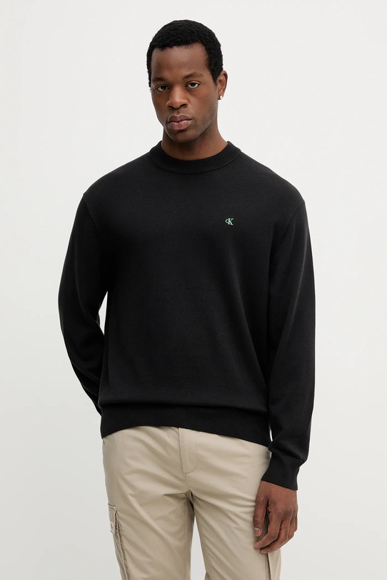 Βαμβακερό πουλόβερ Calvin Klein Jeans βαμβάκι μαύρο LV04RC309G