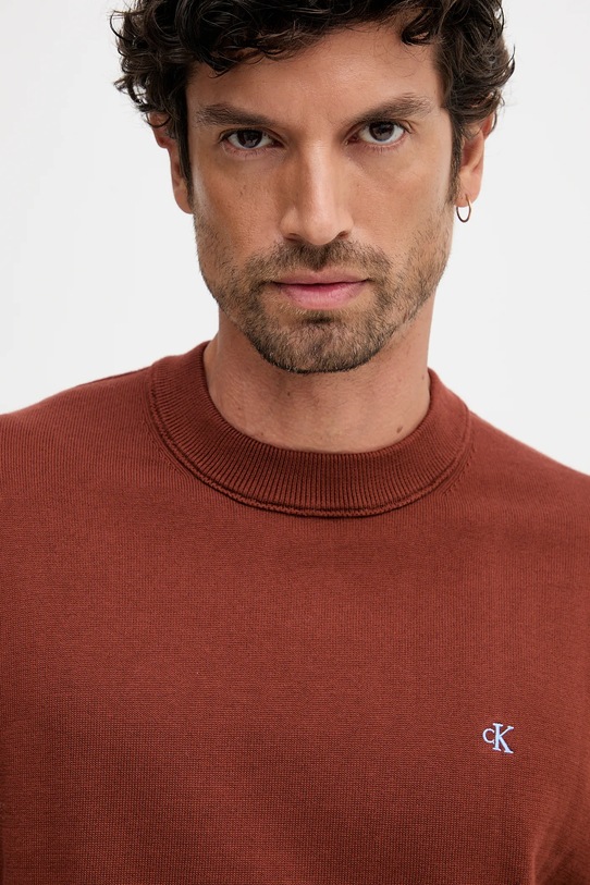 Calvin Klein Jeans sweter bawełniany pomarańczowy LV04RC309G