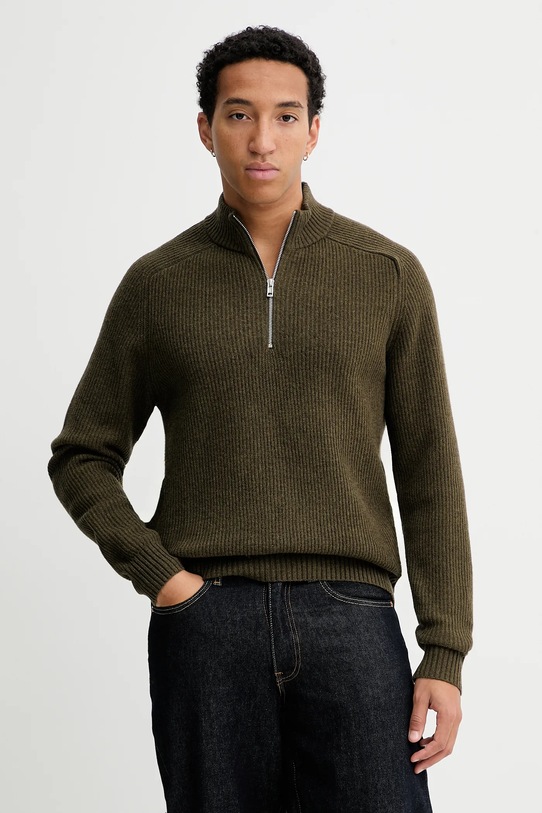 Vuneni pulover Filippa K Planet friendly zelena 31692.FK