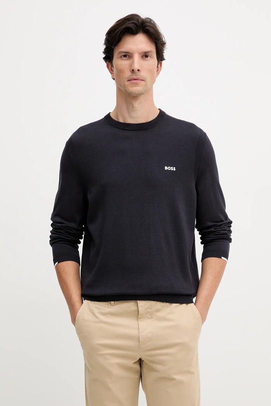 BOSS Green sweter bawełniany bawełna granatowy 50541940