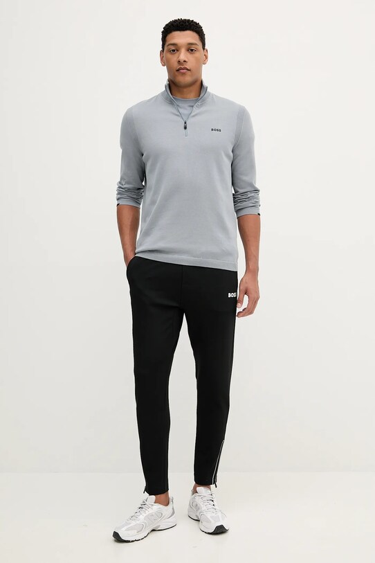 BOSS Green pamut pulóver 50541965 kék AW25