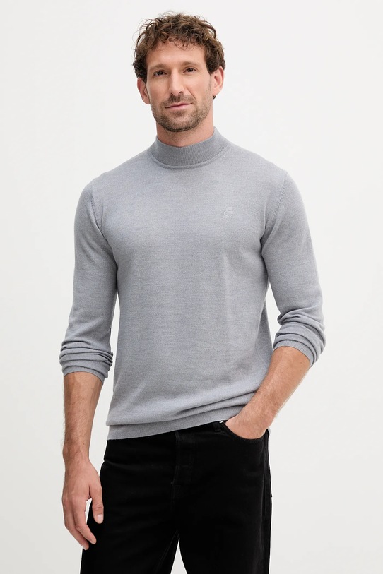 Karl Lagerfeld sweter wełniany okrągły szary 553399.655002