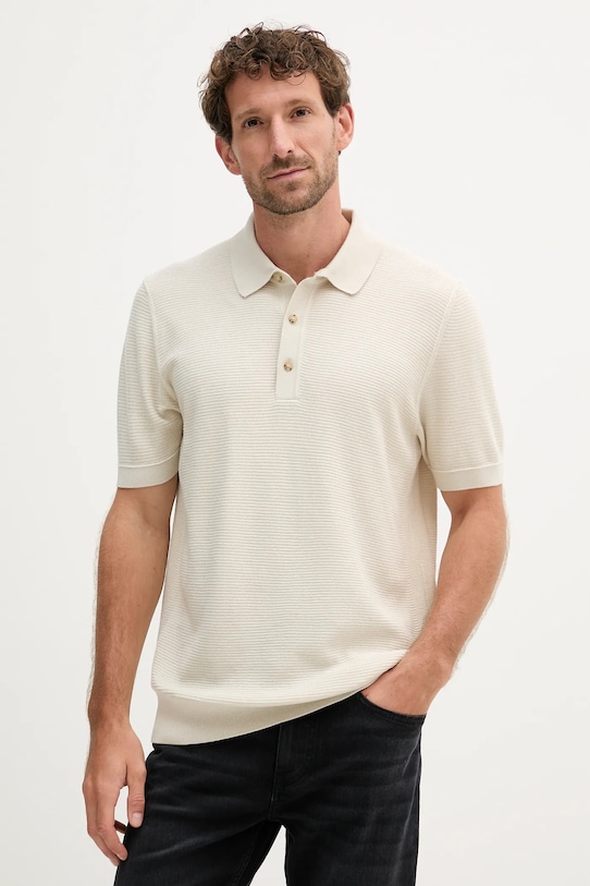 Polo tričko BOSS hladký béžová 50543148