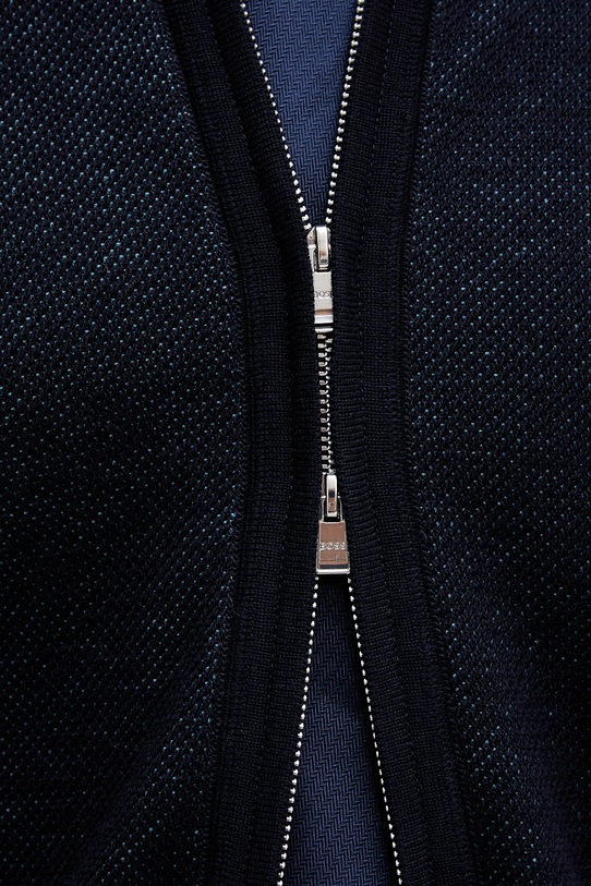 Vlnený kardigán BOSS 50543153 tmavomodrá