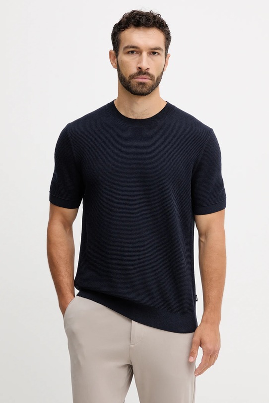 BOSS t-shirt bawełna granatowy 50543161