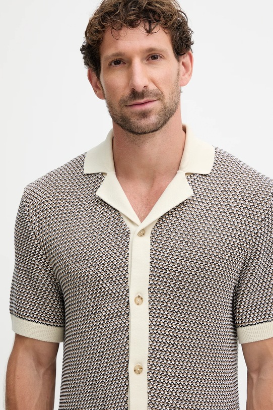 BOSS cardigan din bumbac C-Iconico bej 50543163