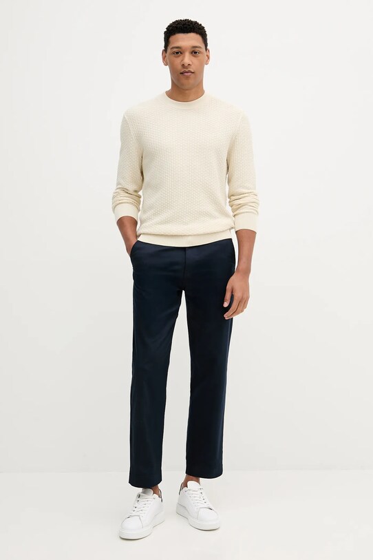 BOSS pamut pulóver 50545283 bézs AW25