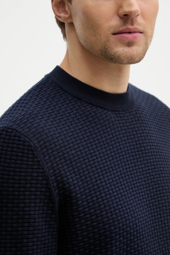 BOSS sweter bawełniany 50545283 granatowy