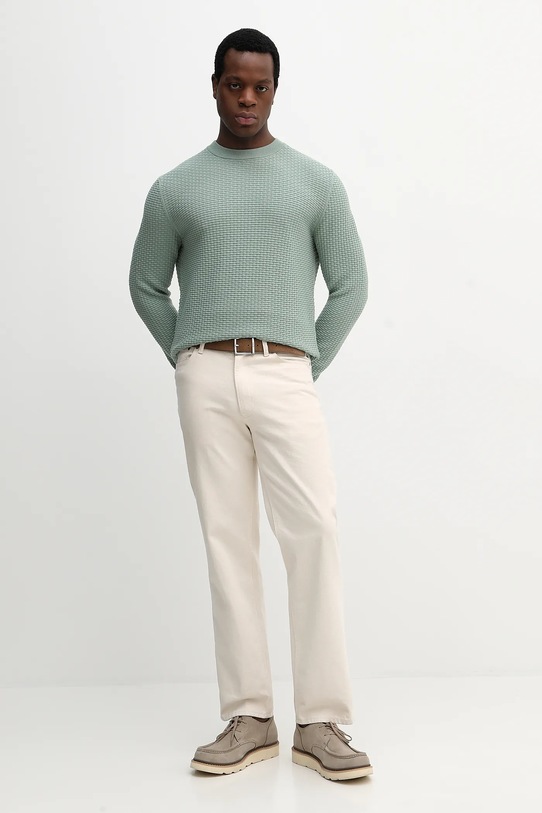 Pamučni pulover BOSS 50545283 zelena AW25