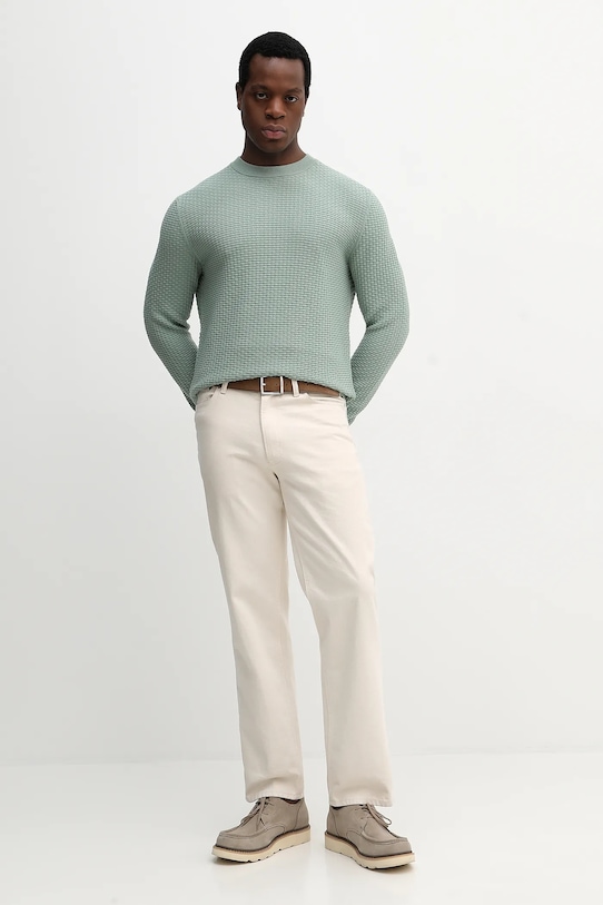 Pamučni pulover BOSS 50545283 zelena AW25