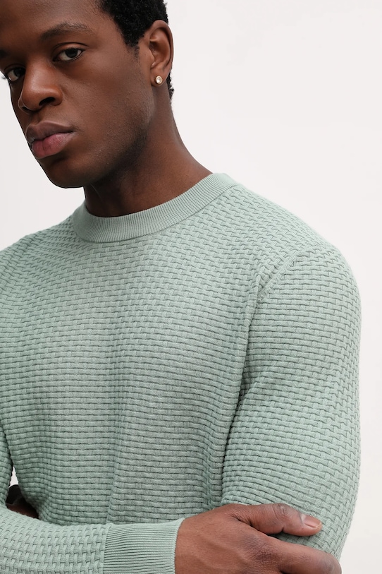 Pamučni pulover BOSS zelena 50545283