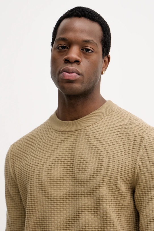 BOSS sweter bawełniany zielony 50545283