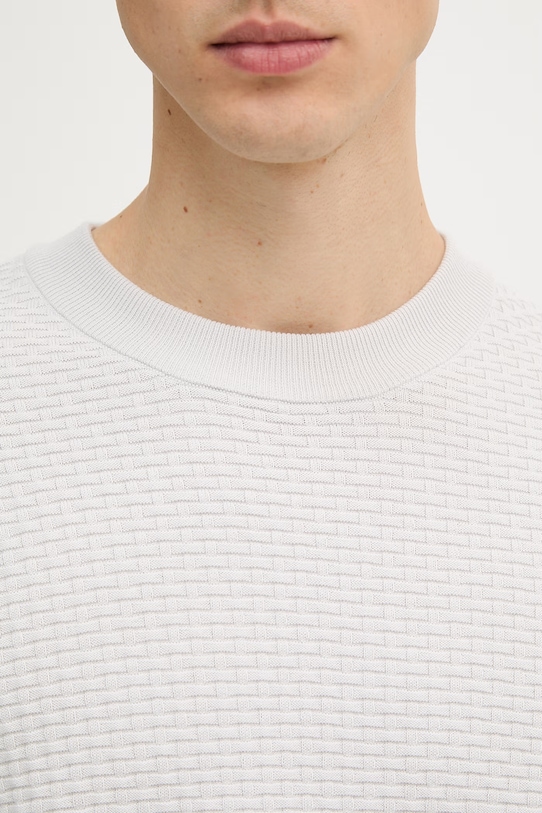 BOSS sveter pánsky bavlnený H-Imberto 50545283 sivá