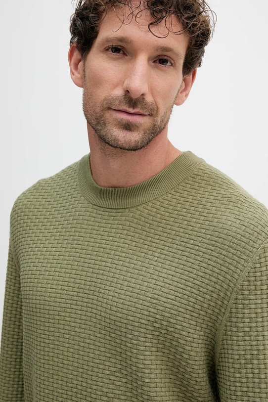 Хлопковый свитер BOSS зелёный 50545283