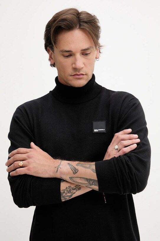 Karl Lagerfeld Jeans sweter bawełniany czarny A3M18001
