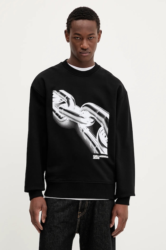 Karl Lagerfeld Jeans bluza bawełniana nadruk czarny A3M20021