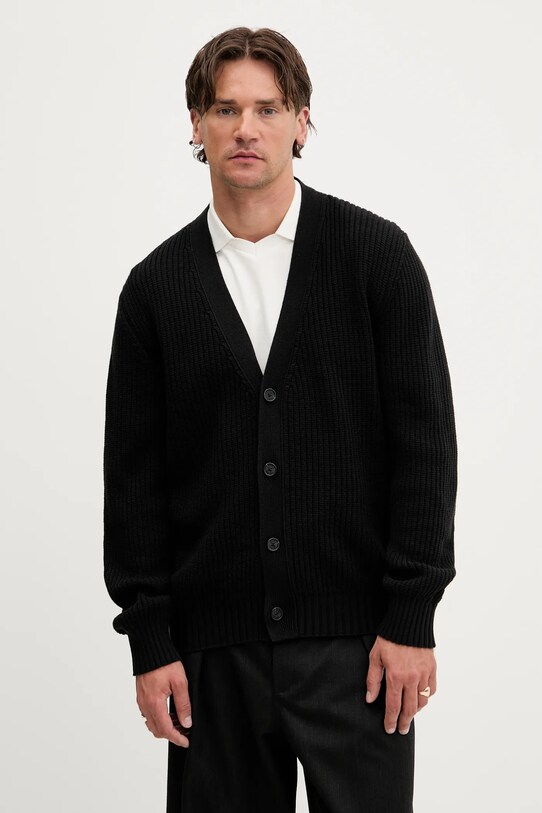 Hugo Blue cardigan uni negru 50543776