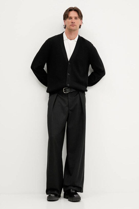 Hugo Blue cardigan 50543776 negru AW25
