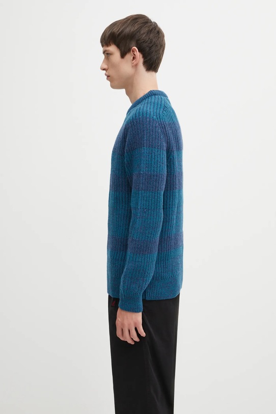 Barbour sweter wełniany x Paul Smith Saddle MKN1696BU91 turkusowy AW25
