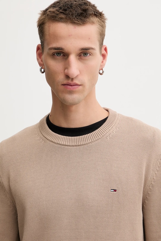 Bavlnený sveter Tommy Jeans béžová DM0DM21787