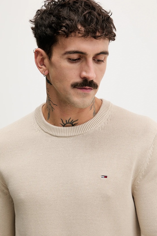 Tommy Jeans sweter bawełniany beżowy DM0DM21787