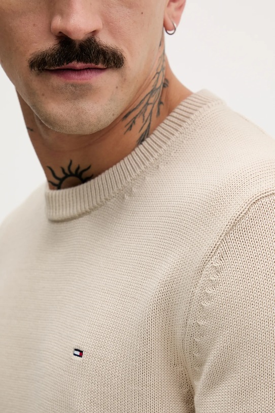 Tommy Jeans sweter bawełniany DM0DM21787 beżowy