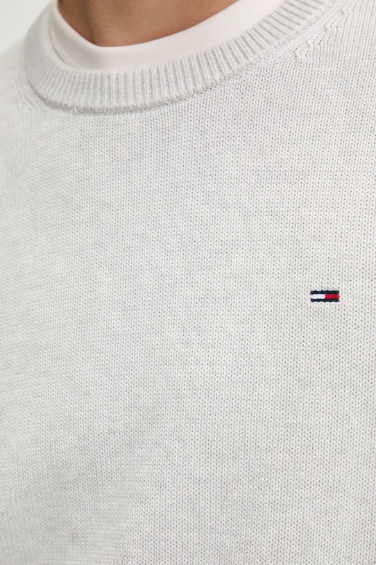 Памучен пуловер Tommy Jeans DM0DM21787 сив